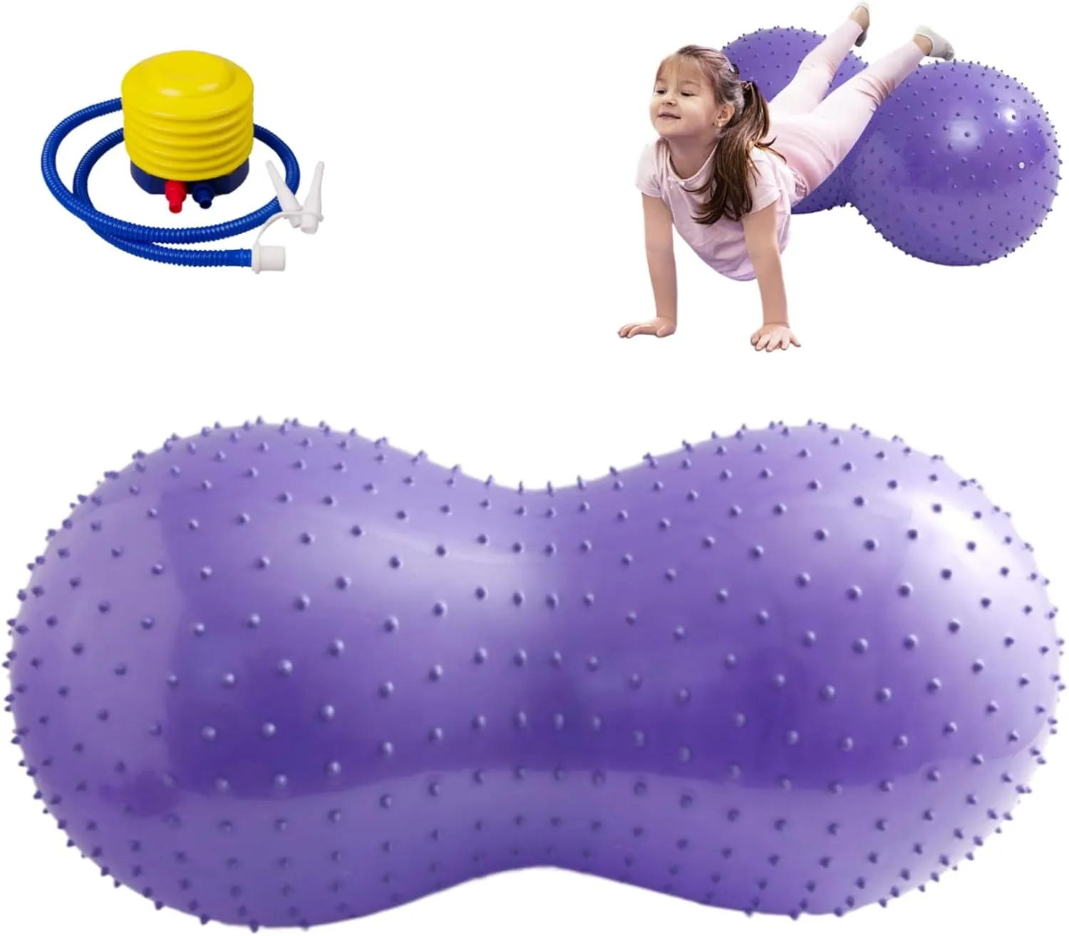 Peanut Ball 35x18 Inch Anti Burst Peanut Exercise Ball with a Air Pump Thicken PVC Peanut Ball for Kids Therapy Pregnancy Portable Yoga Ball for Home Style2