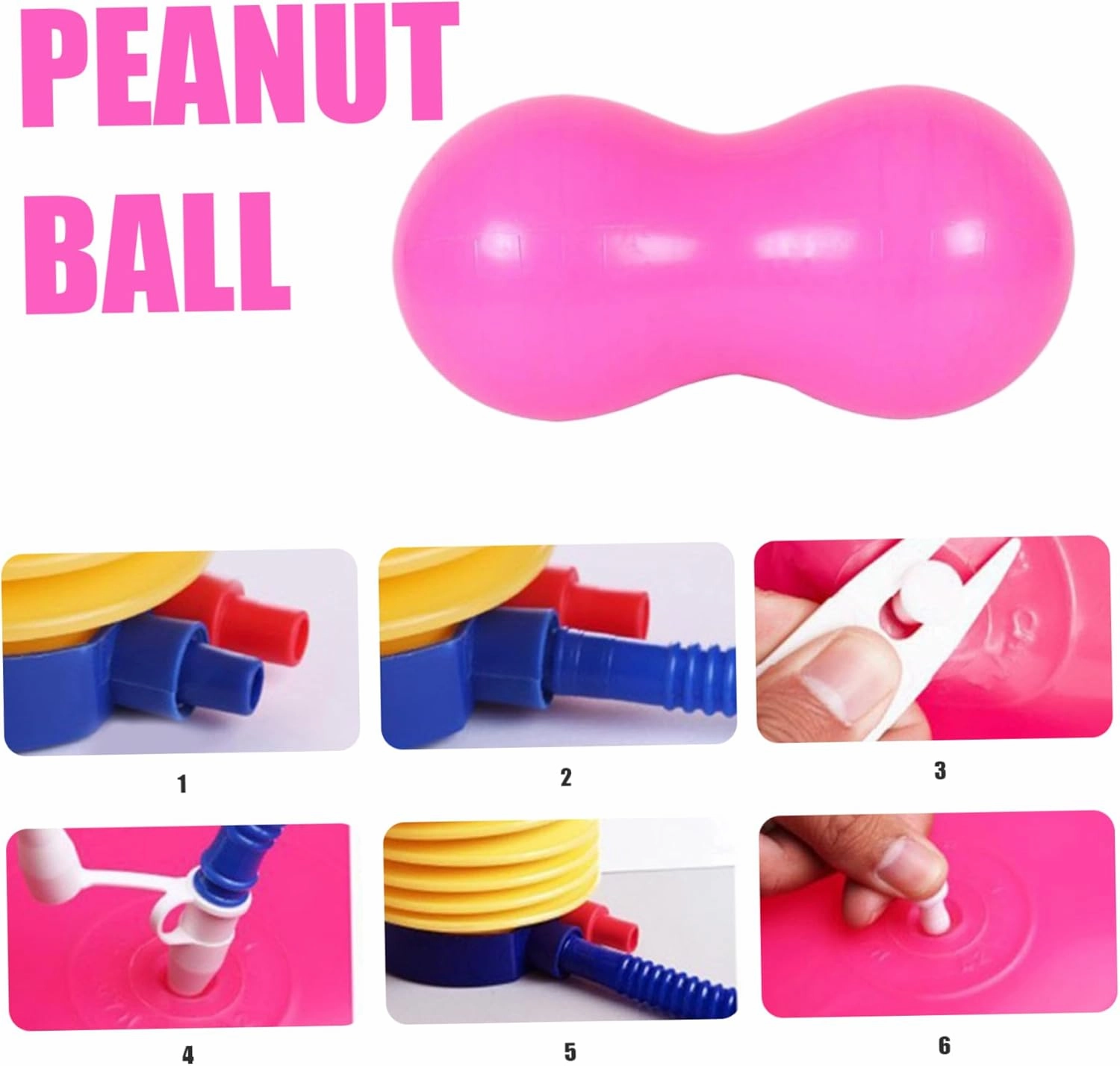 Peanut Ball, Anti Burst Thicken Pvc Peanut Exercise Ball, 35.4x17.7" Balance Ball with a Air Pump, Portable Peanut Ball for Kids Therapy Pregnancy Yoga, Blue,Massage Relaxation
