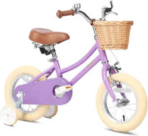 Petimini Girls Bike with Basket for 2-12 Years Old Kids, 12 14 16 18 20 Inch Bicycle with Bell Training Wheels, Multiple Colors