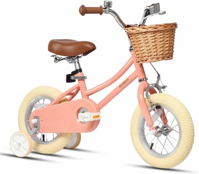 Petimini Girls Bike with Basket for 2-12 Years Old Kids, 12 14 16 18 20 Inch Bicycle with Bell Training Wheels, Multiple Colors