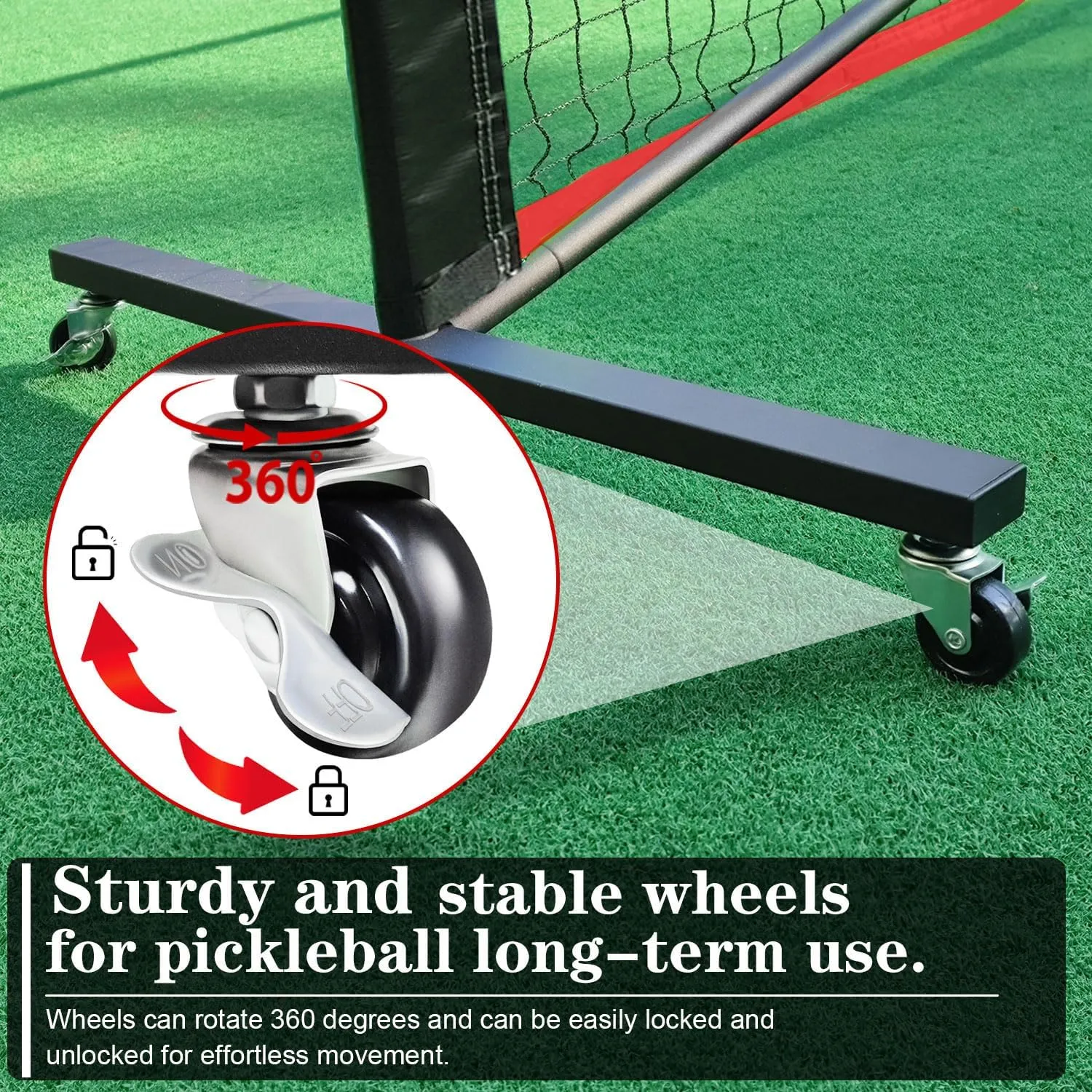 Pickleball Net for Driveway, Portable Pickleball Net System with Regualtion Size 22FT Pickle Ball Net, Outdoor Pickleballs, Carry Bag, Weather Resistant Metal Frame