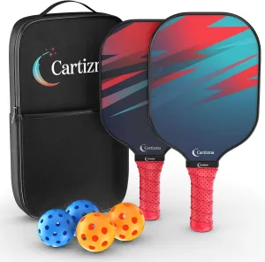 Pickleball Paddles, USAPA Standard Fiberglass Surface Pickleball Set with 2 Pickleball Rackets,4 Pickleball Balls,1 Portable Carry Bag, Pickle Ball Paddle Set ​for Men & Women