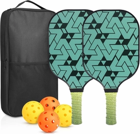 Pickleball Paddles Set of 2, USAPA Approved Fiberglass Pickleball Set with Pickleball Rackets and 4 Pickleball Balls, Lightweight Pickleball Paddle for Women Men Beginners Pros
