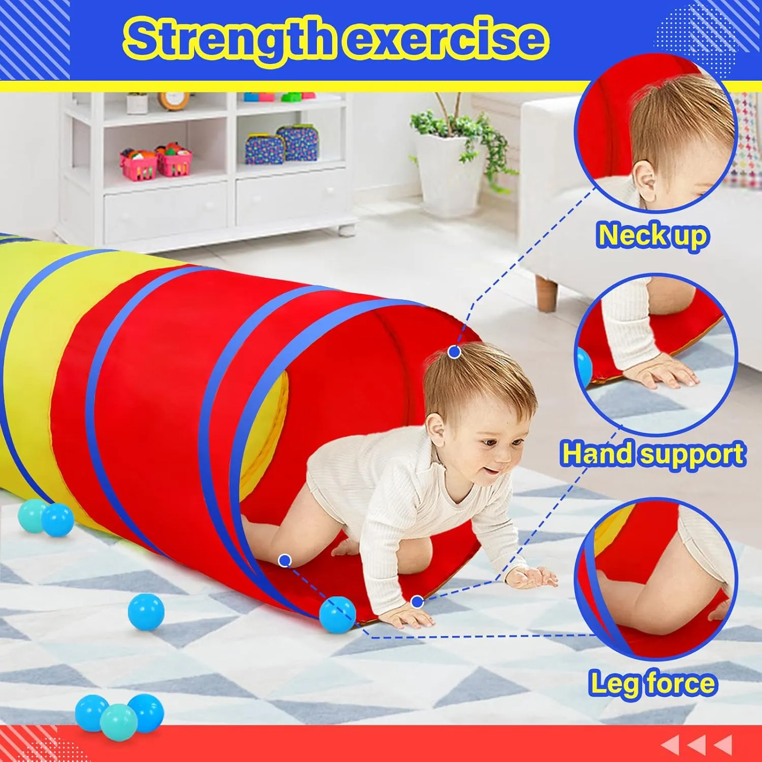 PigPigPen Kids Tunnel for Toddlers,Pop Up Play Tunnel Tent for Babies or Dogs, Indoor & Outdoor Toys for Kids Backyard Playset (Classic 2 Pack Tunnels)