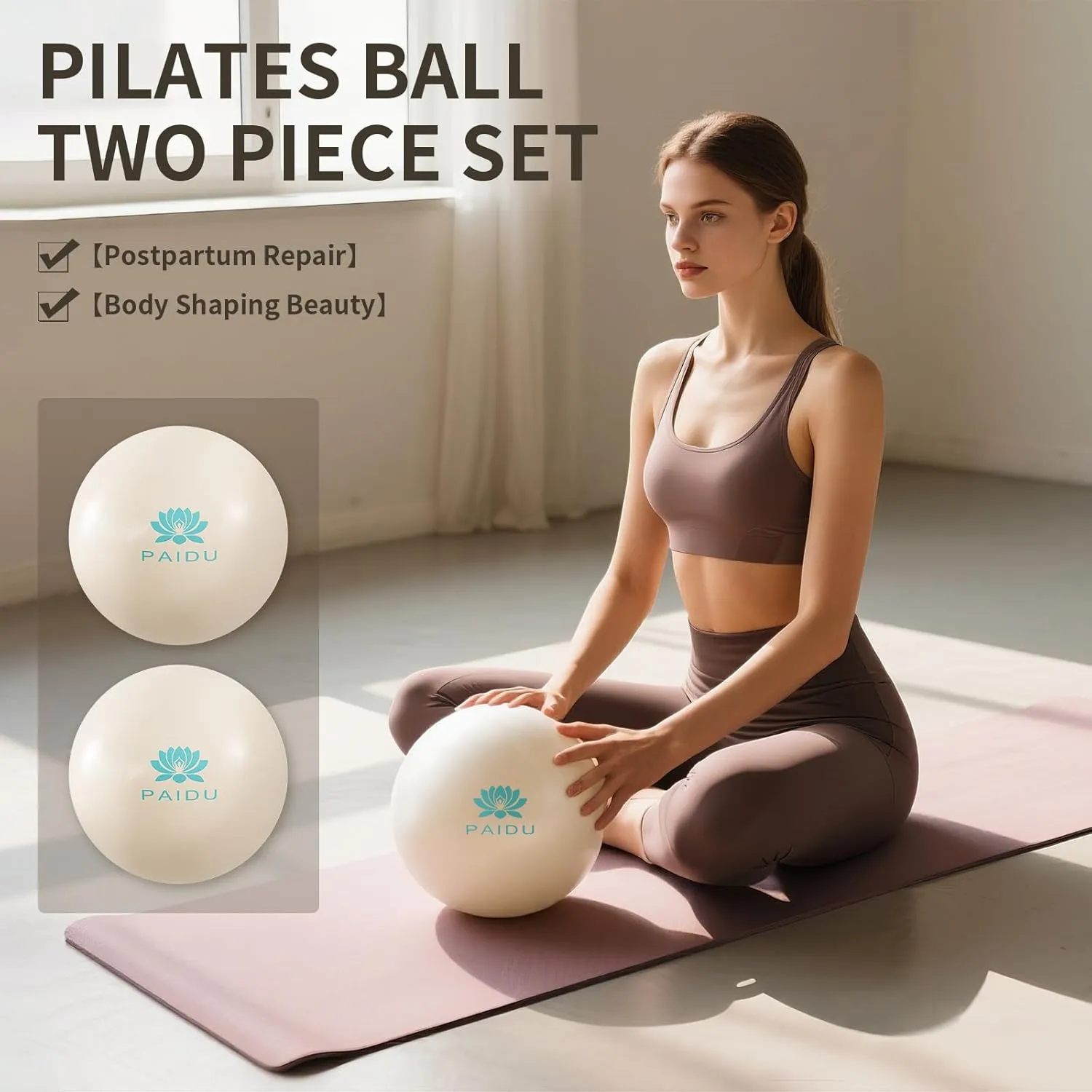 Pilates Ball 10-inch Core, Anti-Explosion and Anti-Slip Mini Yoga Balls, Suitable for Pilates, Yoga, Core Training, Physical Therapy, Balance, Stability, Stretching Exercises