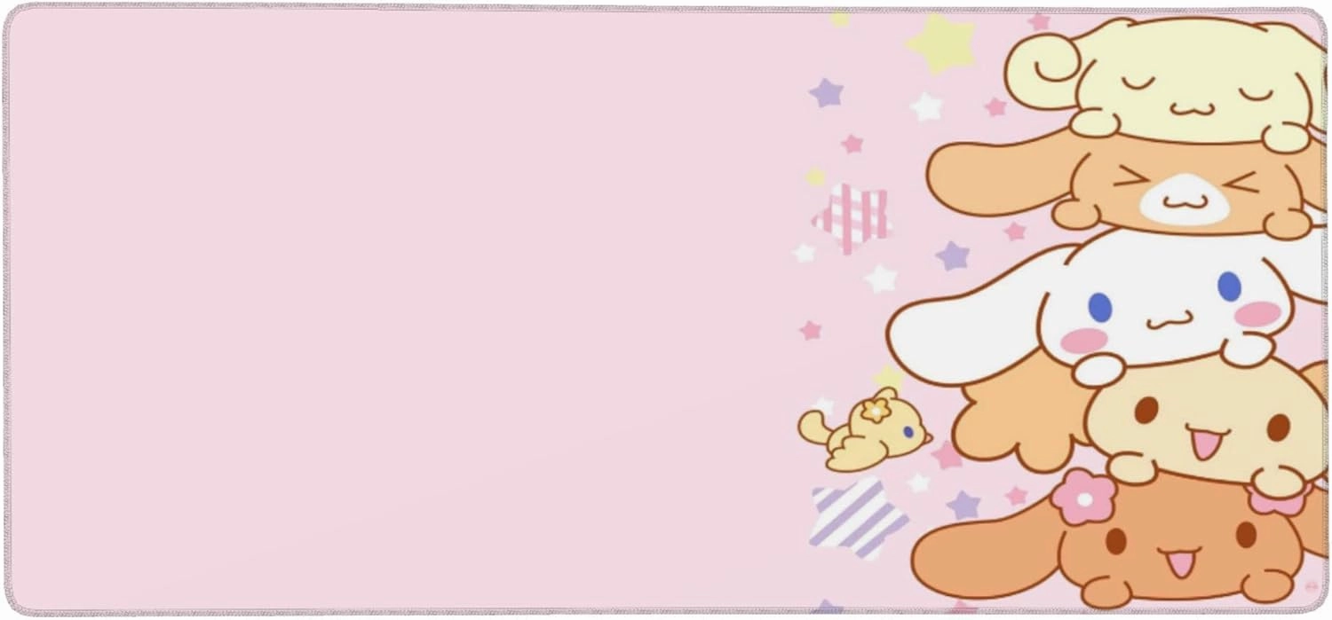 Pink Kawaii Girly Gaming Mouse Pad, Cute Long Extended XXL Desk Mat, Extra Large Mousepad Girl Keyboard Pads for Work Game Office Home, 35.4'' X 15.7''