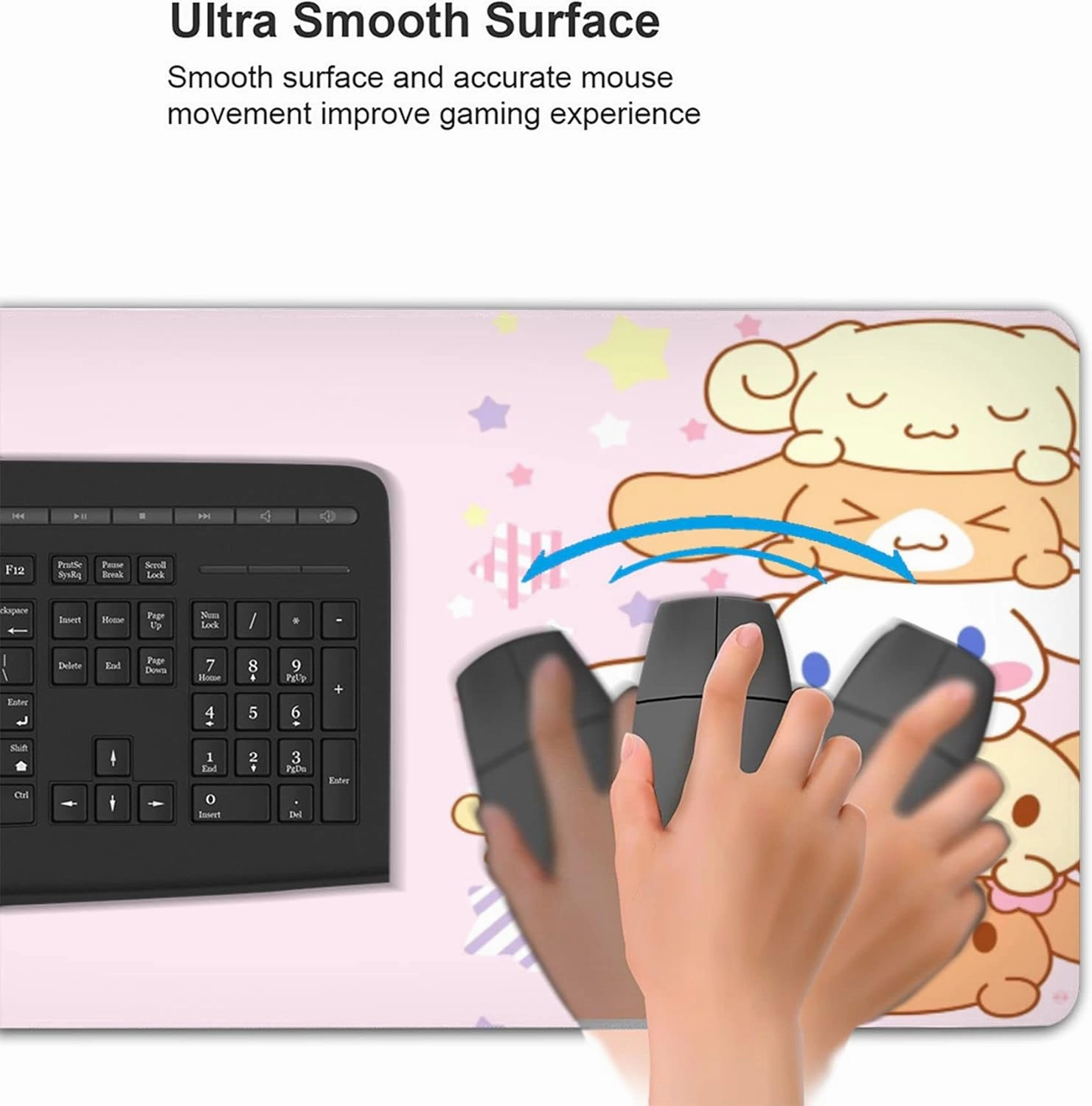 Pink Kawaii Girly Gaming Mouse Pad, Cute Long Extended XXL Desk Mat, Extra Large Mousepad Girl Keyboard Pads for Work Game Office Home, 35.4'' X 15.7''