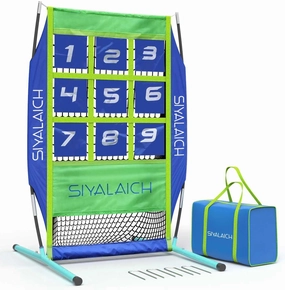 Pitching Target Net,with 9 Numbered Targets,for Baseball & Softball Accurate Pitching Practice,with Portable Carrying Bag, Easy and Quick Assembly and Disassembl