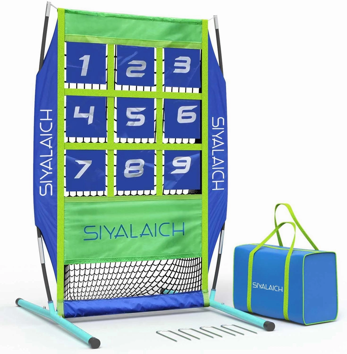 Pitching Target Net,with 9 Numbered Targets,for Baseball & Softball Accurate Pitching Practice,with Portable Carrying Bag, Easy and Quick Assembly and Disassembl