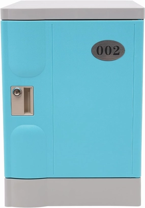 Plastic Locker, Lockable Storage Cabinet 19" with Keys | Great for Kids, Home, School, Office or Outdoor | Toy Box, Footlocker, Bedside Dresser/Nightstand, Sports or Gym (Blue)