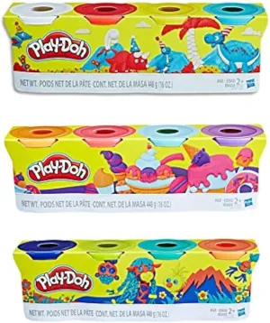 Play Doh Compound Bundle - Classic, Wild, and Sweet Colors 4 Pack
