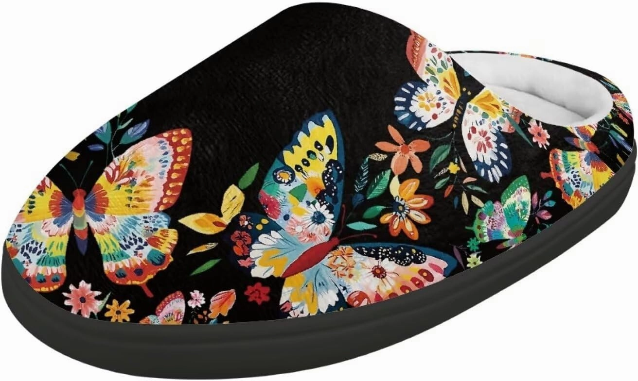 Plush Slippers for Kids House Warm Cozy Fuzzy Non-Slip Cotton Breathable Winter Slippers for Toddler Boys Girls US 9-15