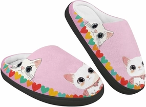 Plush Slippers for Kids House Warm Cozy Fuzzy Non-Slip Cotton Breathable Winter Slippers for Toddler Boys Girls US 9-15
