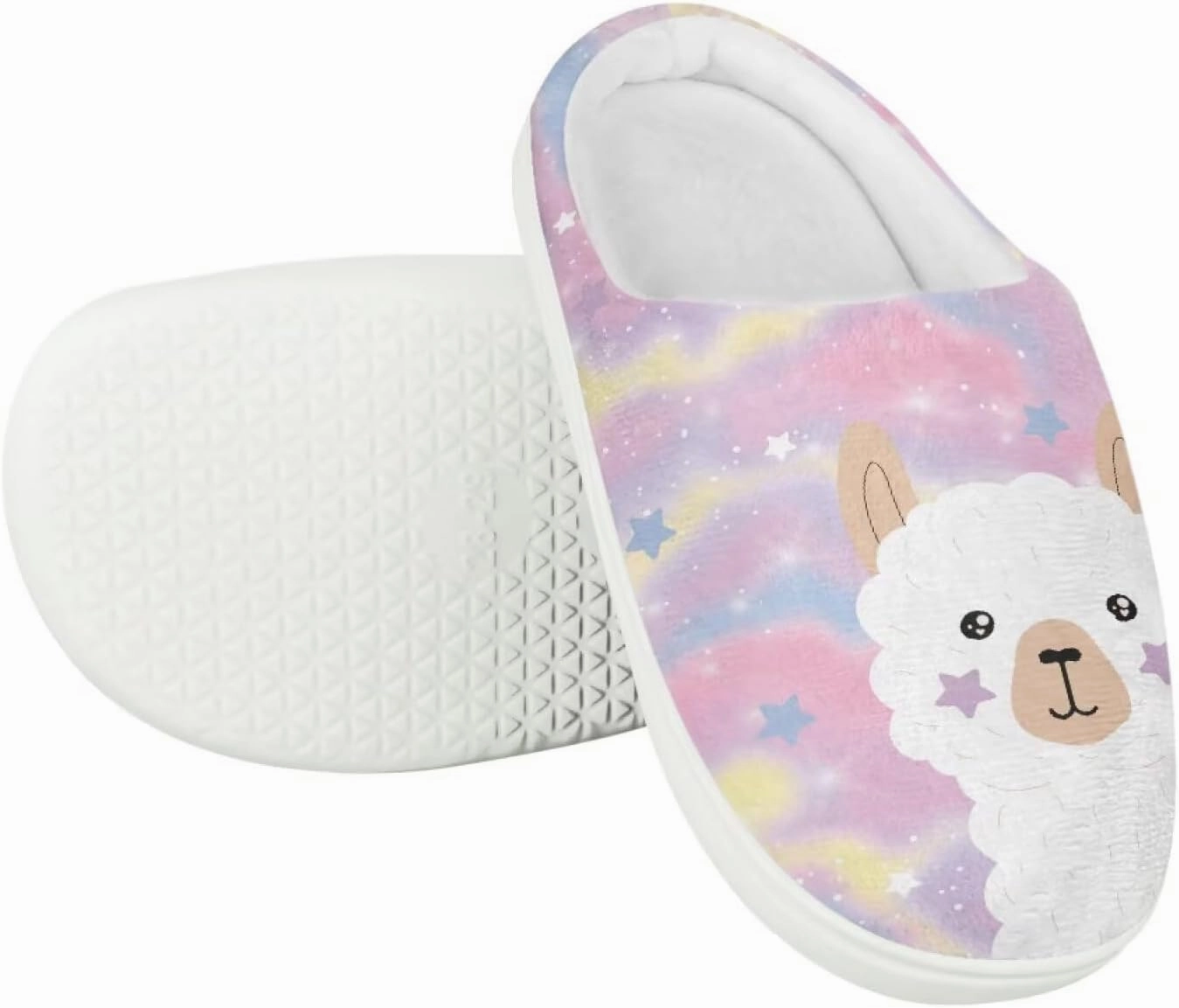 Plush Slippers for Kids Winter Warm Cozy Fuzzy Non-Slip Cotton Breathable House Slippers for Toddler Boys Girls US 9-15