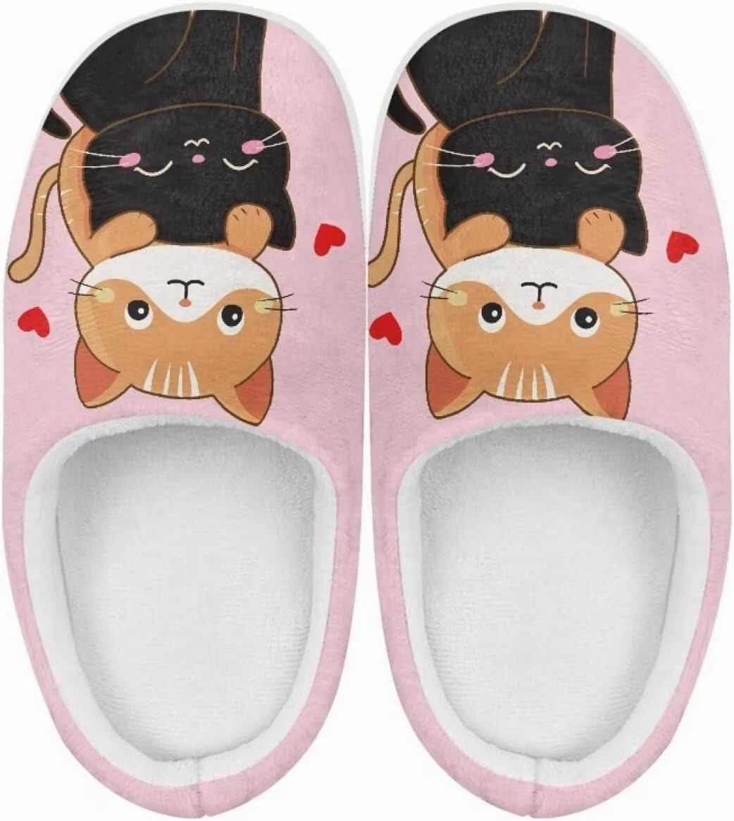 Plush Slippers for Kids Winter Warm Cozy Fuzzy Non-Slip Cotton Breathable House Slippers for Toddler Boys Girls US 9-15