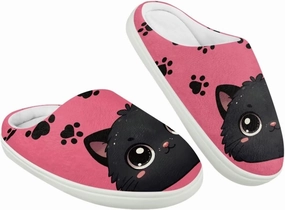 Plush Slippers for Kids Winter Warm Cozy Fuzzy Non-Slip Cotton Breathable House Slippers for Toddler Boys Girls US 9-15