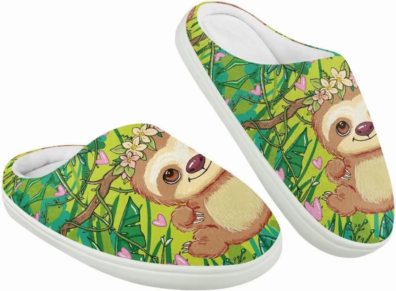 Plush Slippers for Kids Winter Warm Cozy Fuzzy Non-Slip Cotton Breathable House Slippers for Toddler Boys Girls US 9-15
