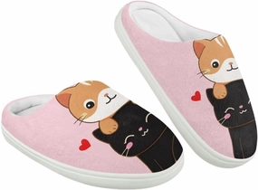 Plush Slippers for Kids Winter Warm Cozy Fuzzy Non-Slip Cotton Breathable House Slippers for Toddler Boys Girls US 9-15