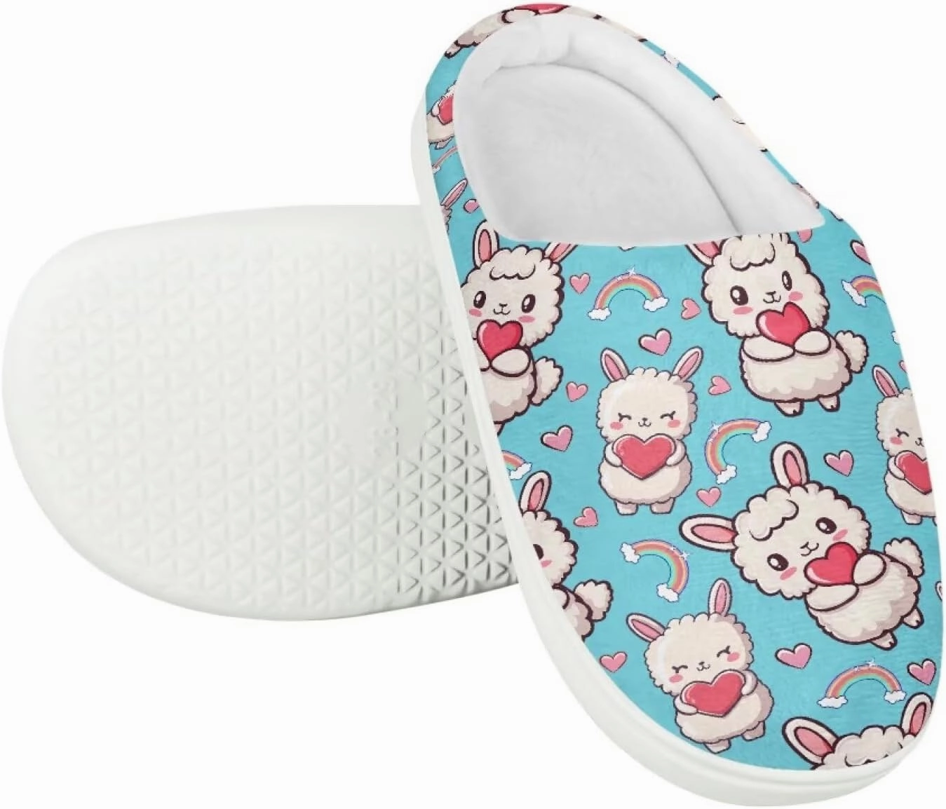 Plush Slippers for Kids Winter Warm Cozy Fuzzy Non-Slip Cotton Breathable House Slippers for Toddler Boys Girls US 9-15