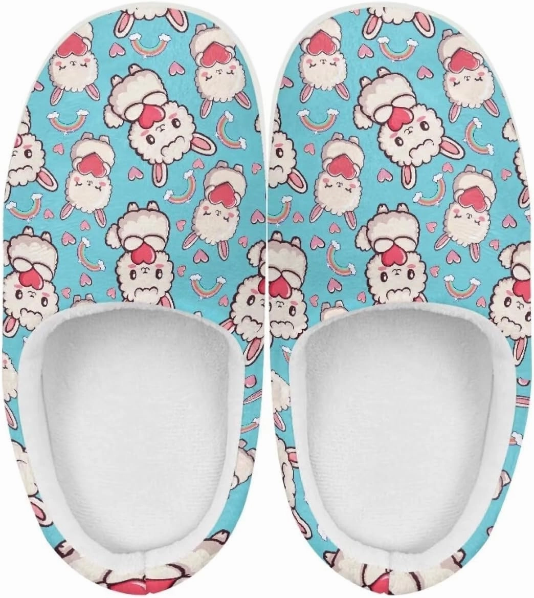 Plush Slippers for Kids Winter Warm Cozy Fuzzy Non-Slip Cotton Breathable House Slippers for Toddler Boys Girls US 9-15