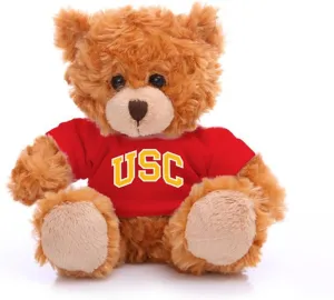 Plushland Collegiate Jersey Bear 6 Inches – Team Sports Vivid Clear Color Toy, Stuffed Animals Toy, State University, School Logo Kids, Bulk Parties Edition (USC)