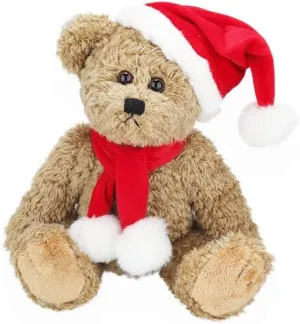 Plushland Santa Christmas Oatmeal Bear - Best Holiday Toy Gift for Kids