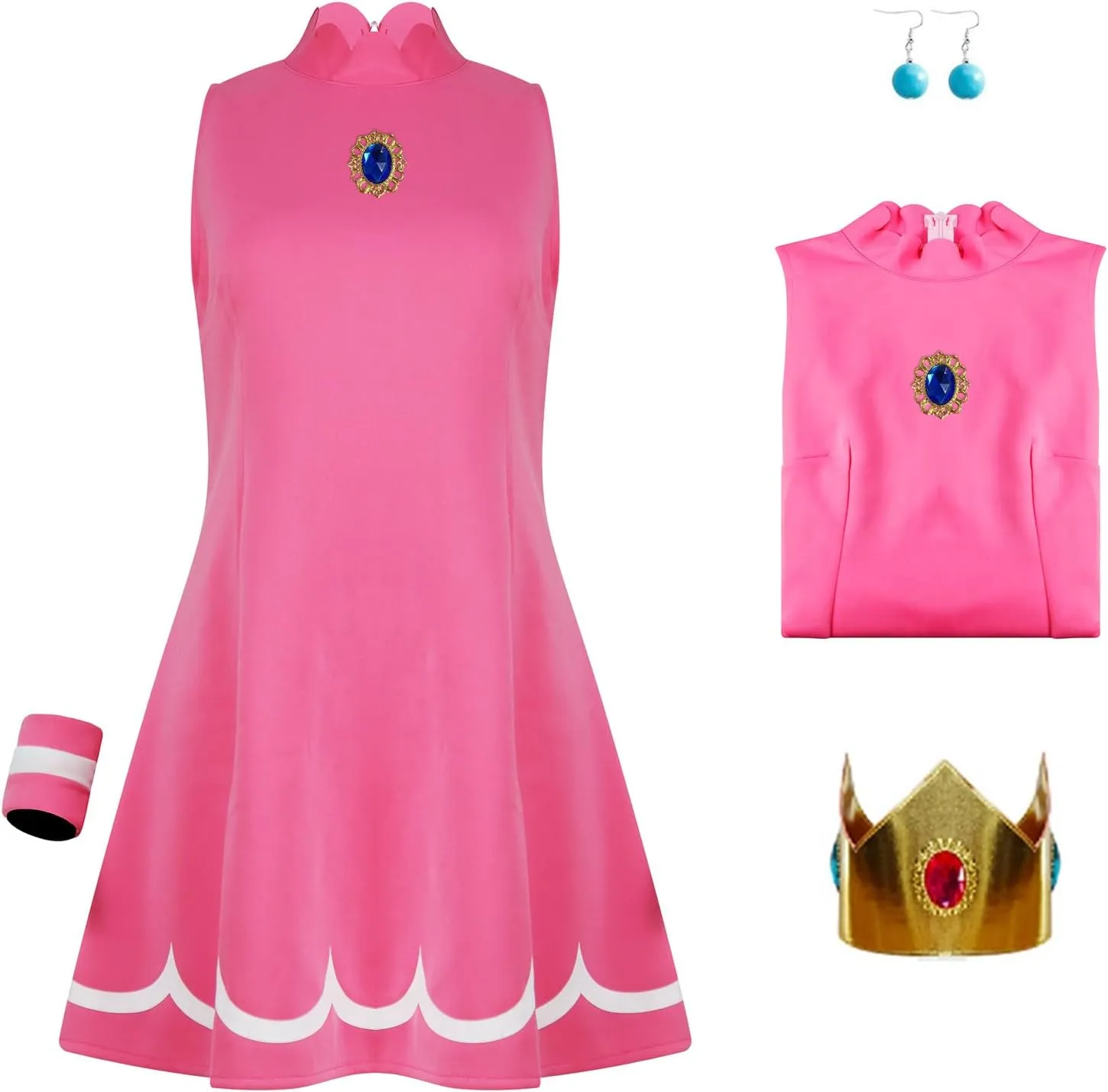 Poboola Women's Halloween Costume Princess Short Sleeve Tennis Sleeveless Cosplay Dress Classic Sport Outfit for Women