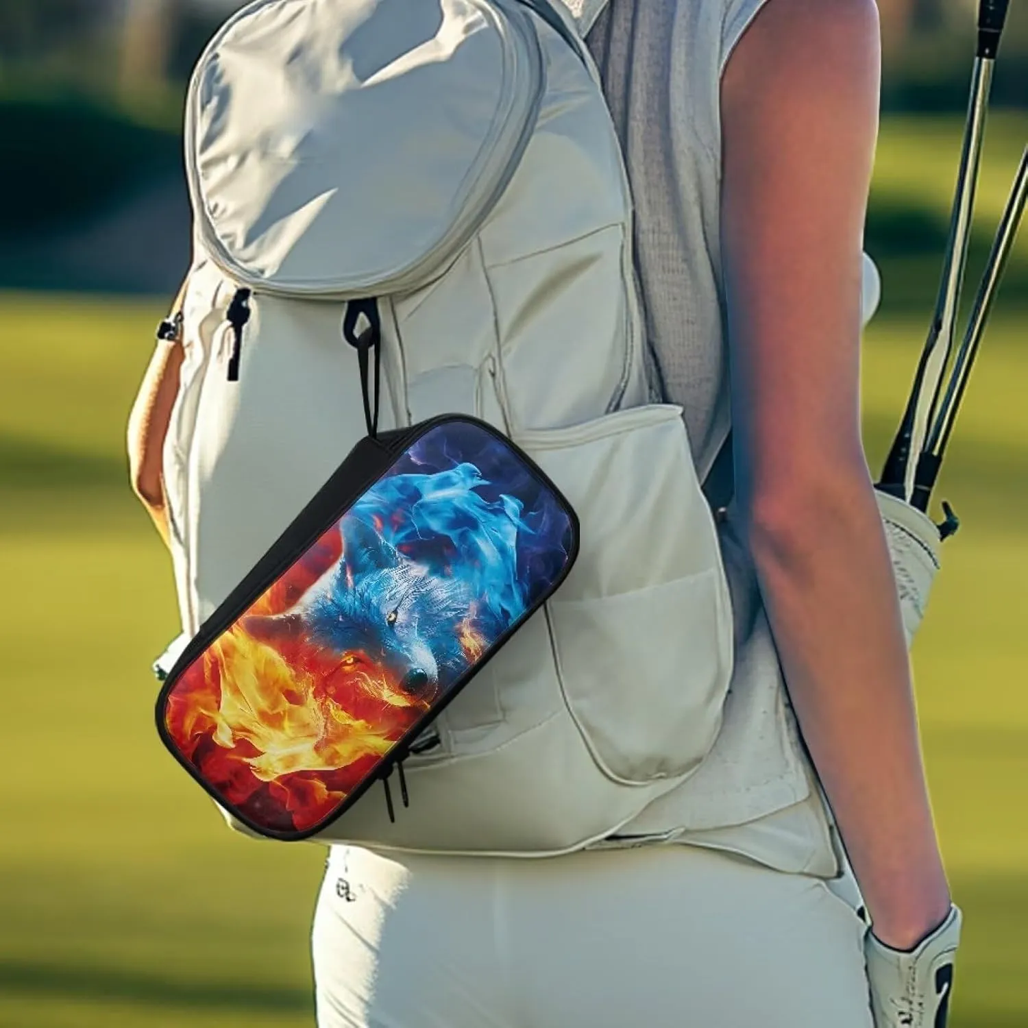 Polyester Golf Accessory Bag Durable Golf Tee Organizer Bag for Men and Women with Multi-Compartment for Ball