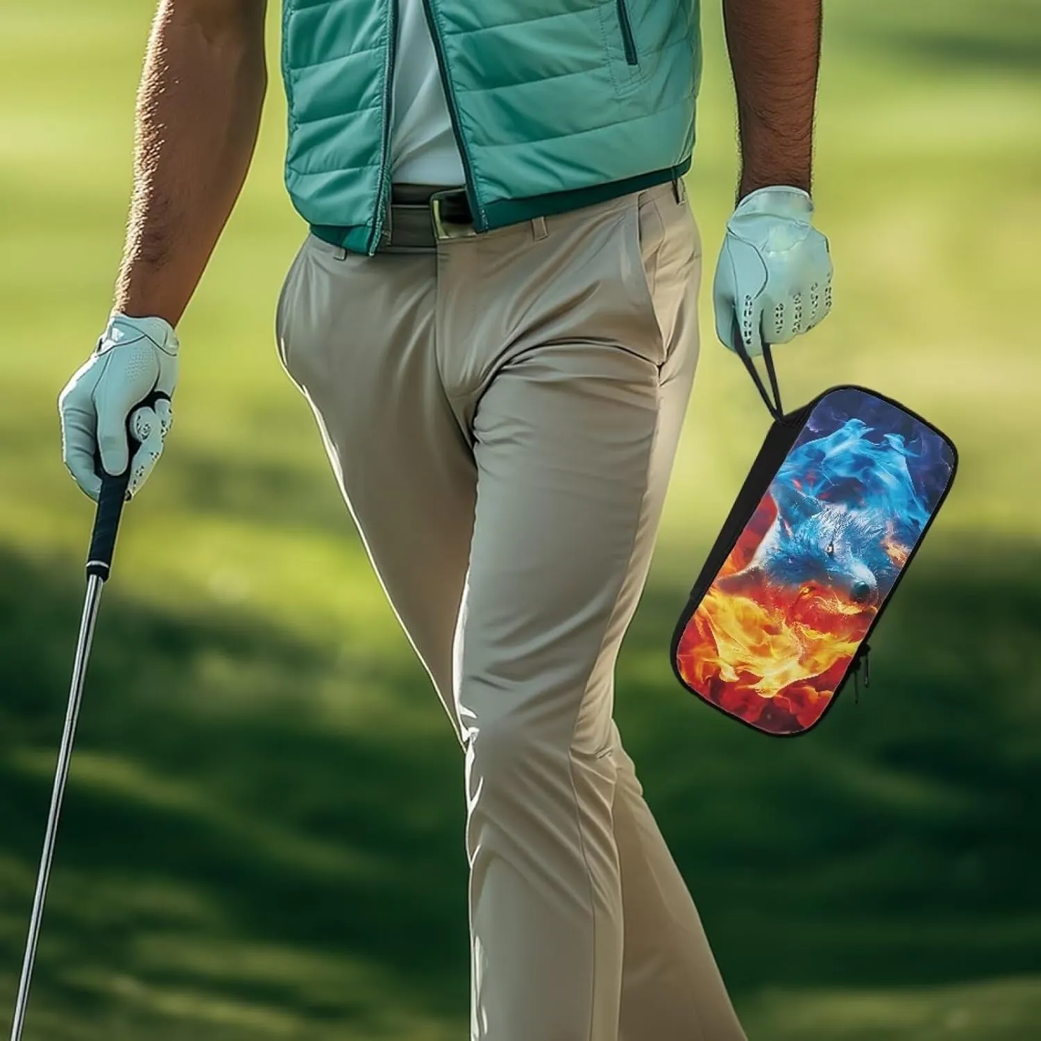 Polyester Golf Accessory Bag Durable Golf Tee Organizer Bag for Men and Women with Multi-Compartment for Ball