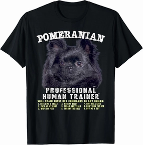 Pomeranian Black Professional Human Trainer T-Shirt