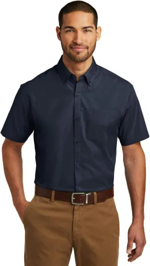 Port Authority Men's Short Sleeve Carefree Poplin Button-Down Shirt