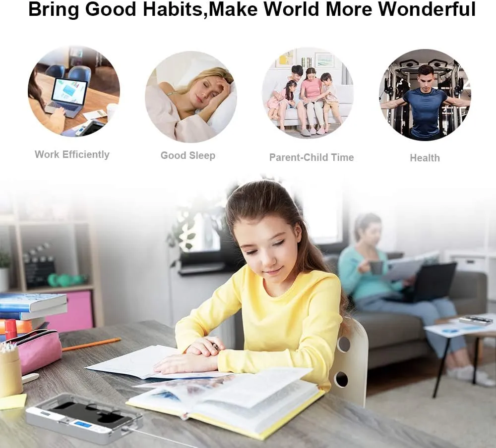 Portable Smart Auto Phone Timer Lock Box for iPhone and Android Phones, Self-Control Timer Locker to Help Kids,Students, Adults Focus Back,Prevent Excessive Games, Mobile Phone Addiction(New)