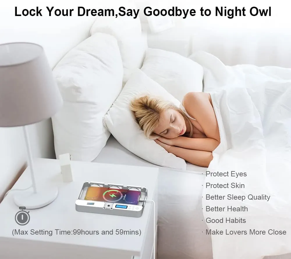 Portable Smart Auto Phone Timer Lock Box for iPhone and Android Phones, Self-Control Timer Locker to Help Kids,Students, Adults Focus Back,Prevent Excessive Games, Mobile Phone Addiction(New)