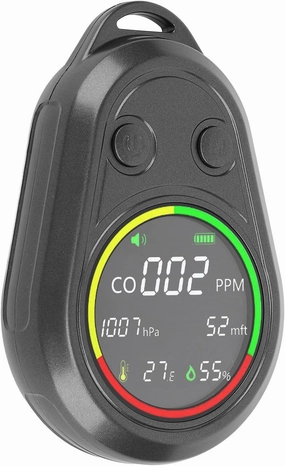 Portable Air Quality Detector 5 in 1 CO Altitude Atmospheric Pressure Temperature Humidity Tester with Altimeter Barometer Thermometer for Outdoor Activities