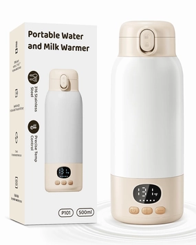 Portable Bottle Warmer for Travel, 17 Ounces Milk Warmer for Baby Breastmilk with Fast Heating & Precise Temp Control, Bottle Warmer for Car, Outdoors