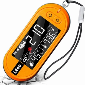 Portable Carbon Monoxide Detectors Support 500-hour Standby Time, 3-in-1 CO Detector (Temp, Humidity, and CO), Alarm Function, Lanyard Design for Camping Travel Car RV