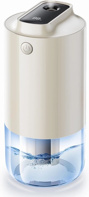 Portable Humidifier for Car Travel, [Auto-Purification][Color-Changing Accent Light], Small Cool Mist Humidifierfors for Bedroom Plants Office,Auto Shut Off, 2 Mist Modes, 250ml White