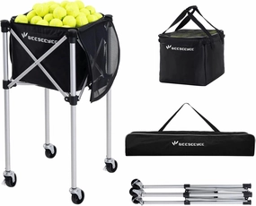 Portable Pickleball & Tennis Ball Collector Pickleball Caddy Practice Equipment (Holds 100 Pickleballs or 150 Tennis Balls)