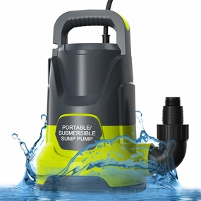 Portable Sump Pump 1.5 HP Submersible Water Draining Pump 5500 GPH Clean/Dirty Electric Water Transfer Pumps with Adapters for Pool Basement Garden Spa Hot Tub Pond Flood Yard Water Tank