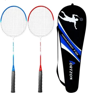 Portzon 2 Player Badminton Racquets Set,Double Rackets, Lightweight & Sturdy Perfect for Beginner