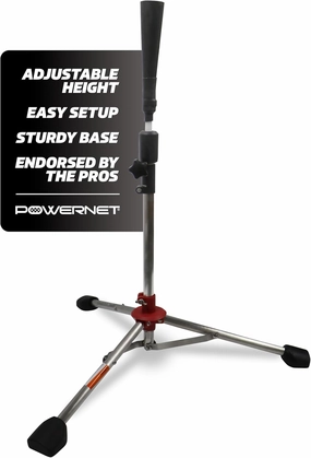 PowerNet Baseball & Softball Batting Tee, Adjustable Height Batting Tee 27.5" - 44", Portable Outdoor Baseball Training Equipment for Hitting Training
