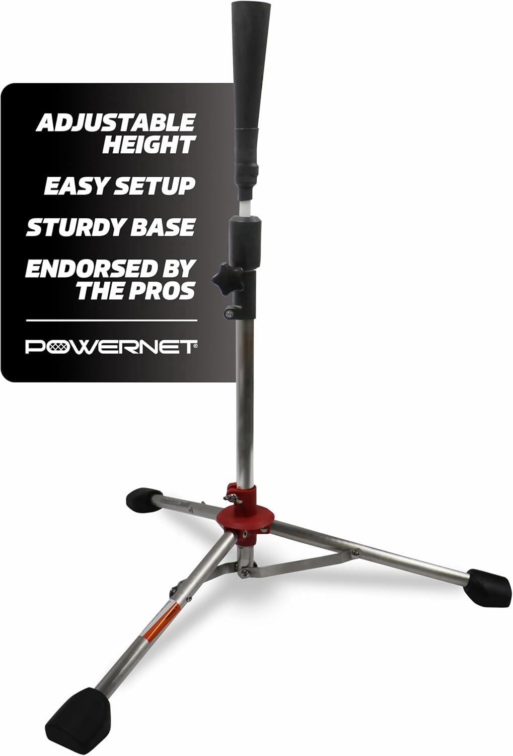 PowerNet Baseball & Softball Batting Tee, Adjustable Height Batting Tee 27.5" - 44", Portable Outdoor Baseball Training Equipment for Hitting Training
