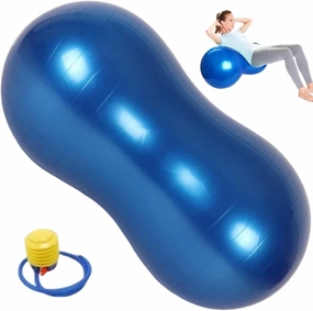 Pregnancy Ball, Peanut Ball, Anti Burst Thicken PVC Peanut Exercise, 35.4x17.7 Balance with a for Kids Therapy Pregnancy Yoga, Home & Gym, Blue