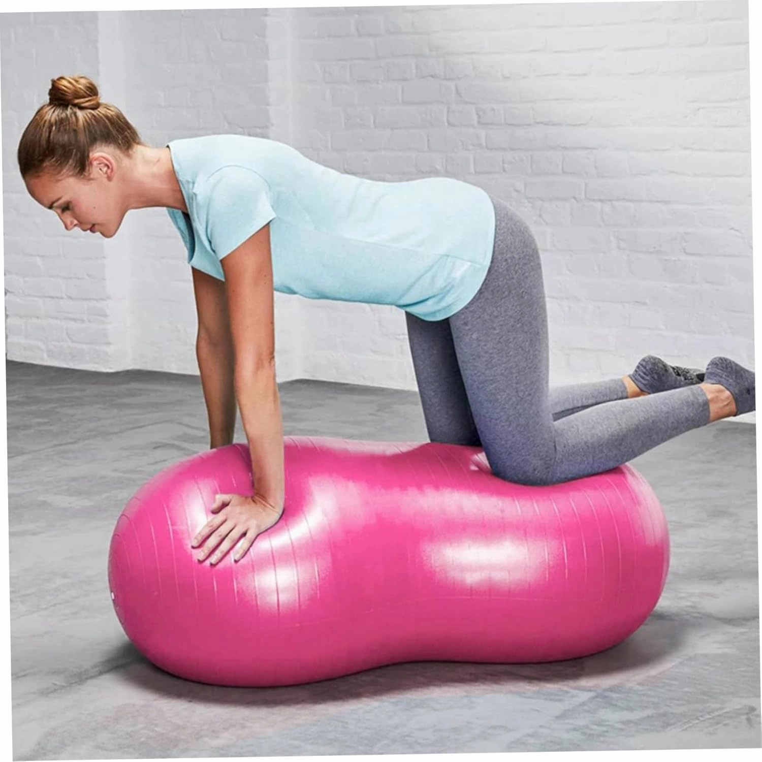 Pregnancy Ball,Peanut Ball, Anti Burst Thicken PVC Peanut Exercise Ball, 35.4x17.7 Balance Ball with a Air Pump, Portable Peanut Ball for Kids Therapy Pregnancy Yoga, Gym, Style 2