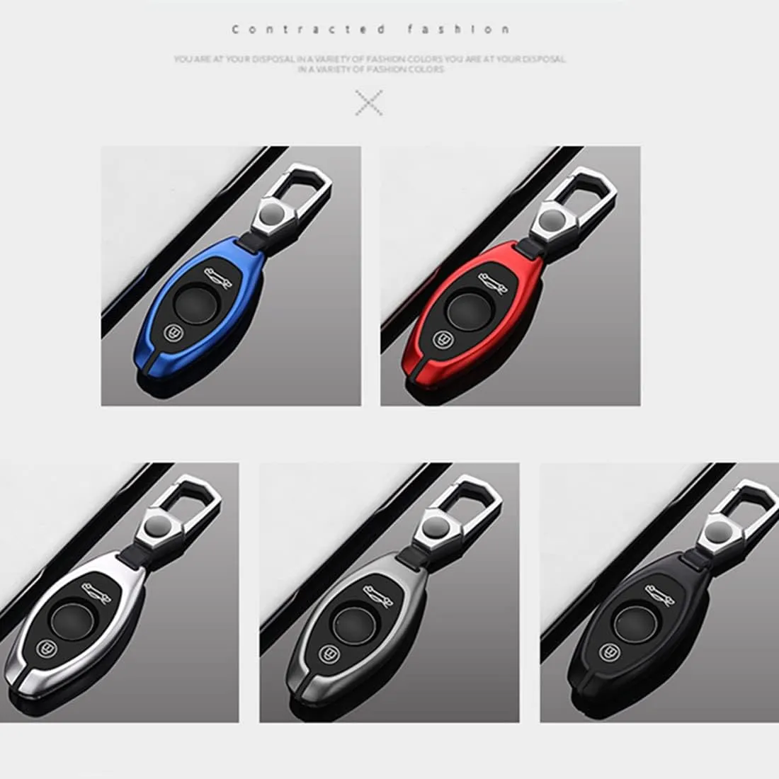 Premium Aluminum Alloy Key Fob Cover Case for Mclaren 675LT 625C 600LT 570GT 720S With Key Chain Red