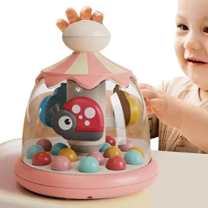 Press and Spin Kids Toy - ABS Kids Carousel Rotating Push Toy | Interactive Learning and Development with Sound Toy, Improve Hand Strength, Musical Toy