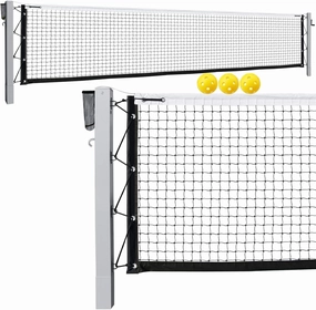 Pro Pickleball Net Portable with Wheels – 22ft Heavy Duty Pickleball Net System with Sturdy Aluminum Frame for Outdoor & Indoor – Nylon Net & Carrying Bag for Pickleball, Tennis, Badminton