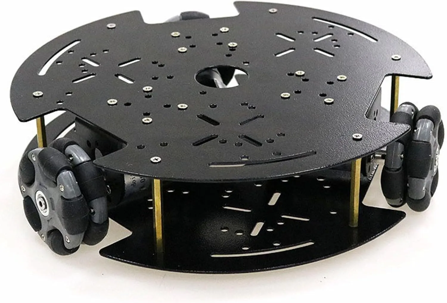 Professional 3WD Smart Robot Car Chassis Kit with 58mm Nylon Omni Wheel & DC Encoder Motors for Arduino Raspberry Pie Microbit, 2-Layer Metal Triangle Panel Robotic Platform DIY Heavy Load Model