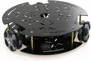 Professional 3WD Smart Robot Car Chassis Kit with 58mm Nylon Omni Wheel & DC Encoder Motors for Arduino Raspberry Pie Microbit, 2-Layer Metal Triangle Panel Robotic Platform DIY Heavy Load Model