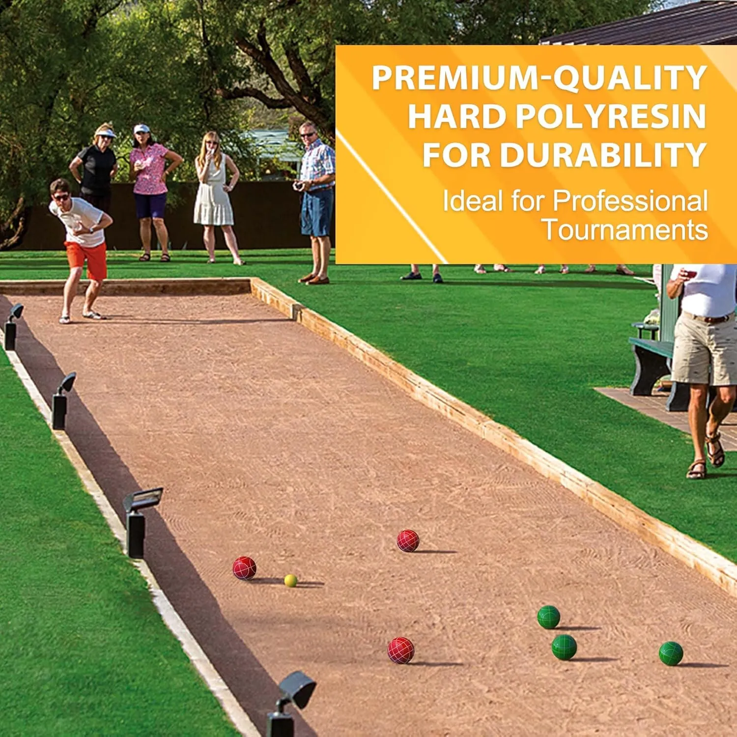 Professional Grade 107mm Bocce Ball Game Set Regulation Size and Weight 920g for Official Tournaments (Red and Green)